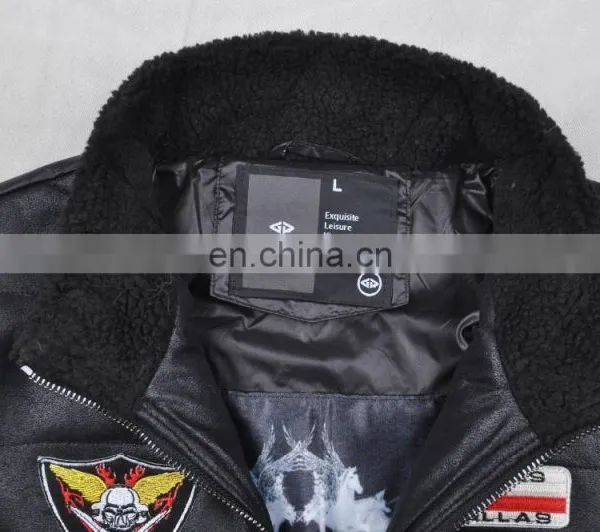 2015 Latest Fashion Men Warm Leather Motorcycle Jacket photo-4