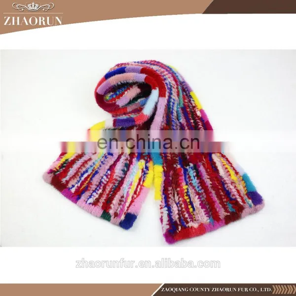 180*20cm Women Sexy Knitted Mink Fur Scarf Neckerchief photo-4