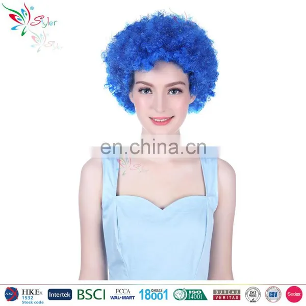 Cheap Wholesale Soccer Fans Synthetic Wig Carnival Party Football Fan Wig photo-3