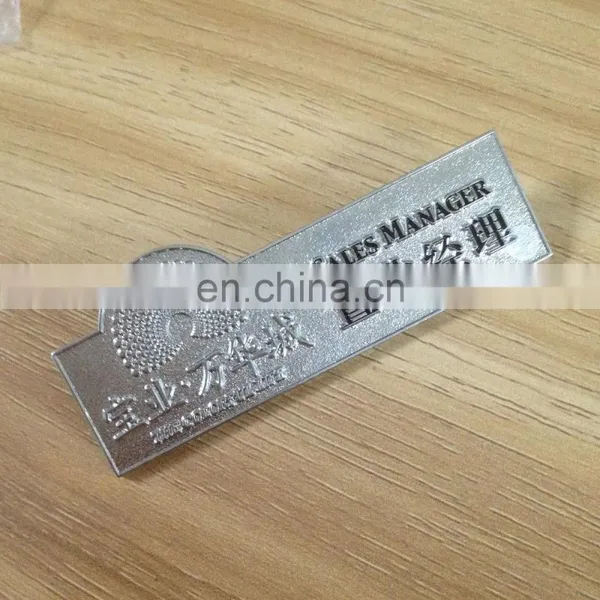 2016 Hot Sales Souvenir Reusable Metal Namebadge With Gold Safety Pin photo-4