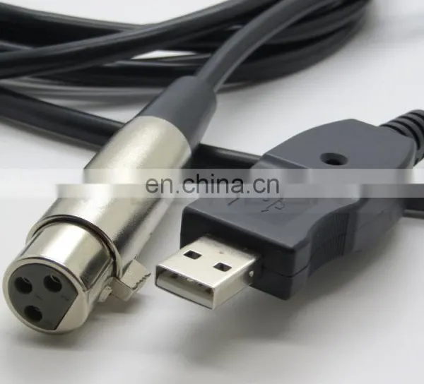 XLR Female to USB Male Microphone Mic Link Cable 3M 10FT photo-2