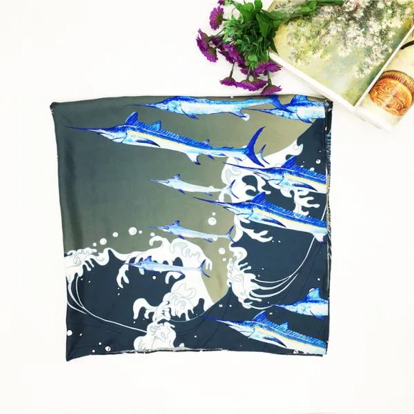 Soft Textile Printing Wholesale New Design Custom Women Silk Scarf Printed photo-3