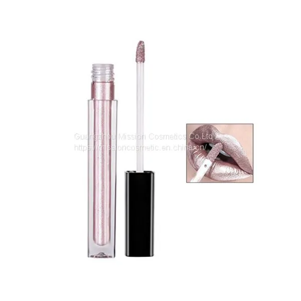 Lipstick Matte Liquid Metallic Pink Lip Plumper Gloss photo-2