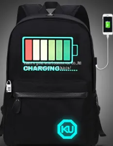 Intelligent Voice Control Dazzle Color Flashing Lights School Students Led Backpack Bag for Men and Women
