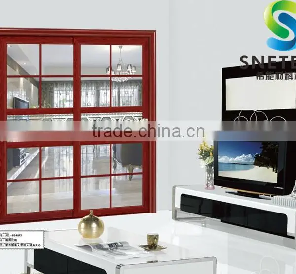 Dark Red Frames Tempered Glass for Partition Sliding Doors