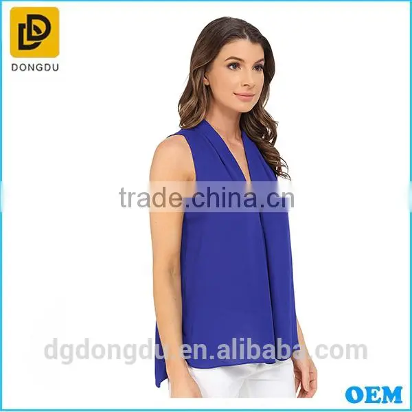 2016 Fashion Blouse Design, Lady Blouse Design Lady Sleeveless Blouse in Dongguan photo-2