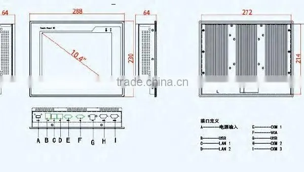 DT-P104-I Embedded Fanless I3/i5/i7 CPU 10.4" Touch Screen Panel pc Touch Screen All in One pc photo-6
