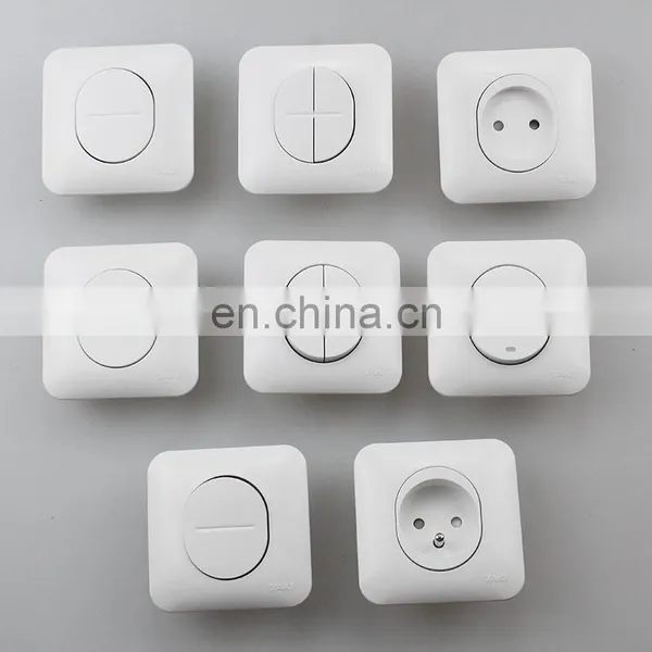 Yaki Hot Selling Fashion Classic Ellipse White Senior French Standard Socket Electric Items Wall Socket Light Switch photo-5