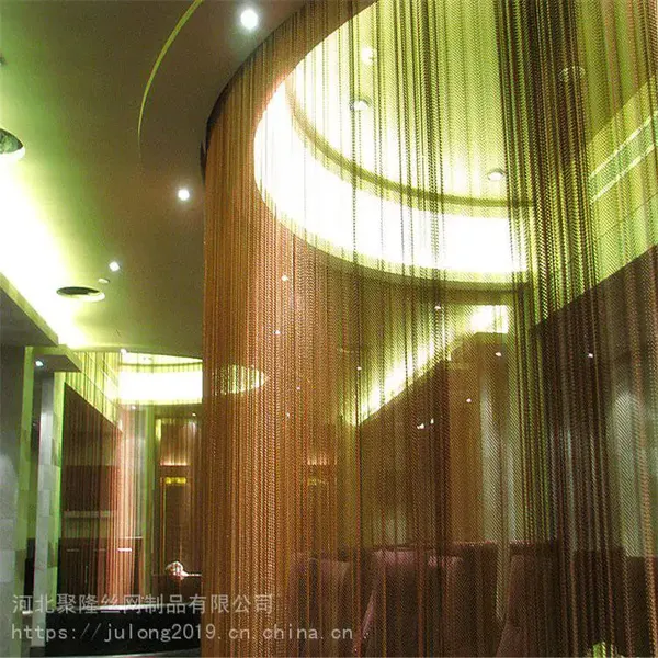 Decorative Metal Curtain Coil Drapery Mesh Panel Wall photo-3
