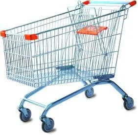 280 L Supermarket Shopping Trolley European Style Metal Supermarket Shopping Carts Trolley Custom Logo Printing photo-4