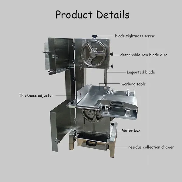 QDMECH Commercial Electric Bone Saw Machine Stainless Steel Meat Cutting Machine With Imported Sharp Blade photo-5