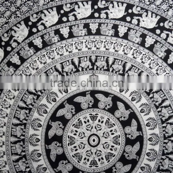 Elephant Boho Tapestry Printed Bedcover Round Tapestries Home Decor photo-2