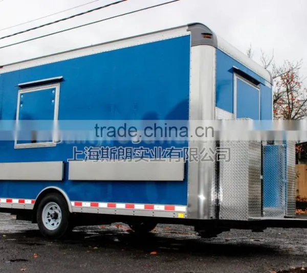 Blue Uniaxial Food Truck for Sale Mobile Food Truck for Sale Mobile Food Trailer photo-3