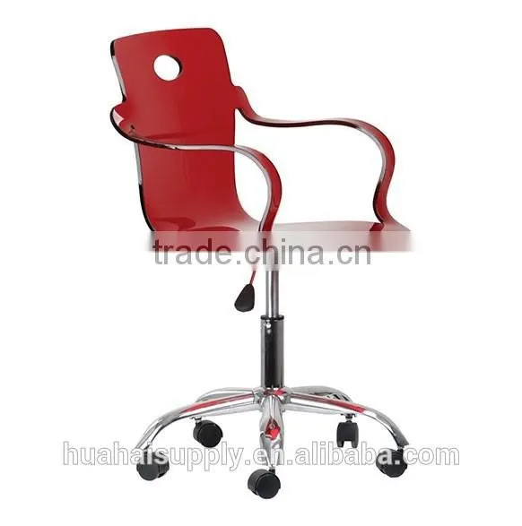 Red Acrylic Office Chair Home Furniture With Casters
