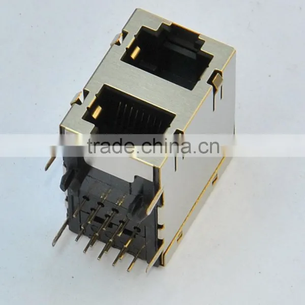 RJ45 2*1 8p Network With Shield Connector/Jack