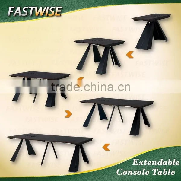 Black Modern Extendable Dining Table for Dining Room