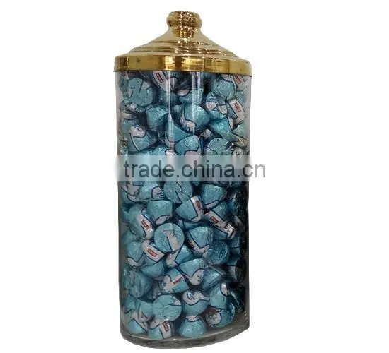 Glass Sweet Jar With Brass Cover SK1435