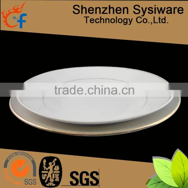 Ceramic Plates With Gold Rim, Gold Decorative Porcelain Dinner Plates, Gold Rimmed Dinner Plates photo-6