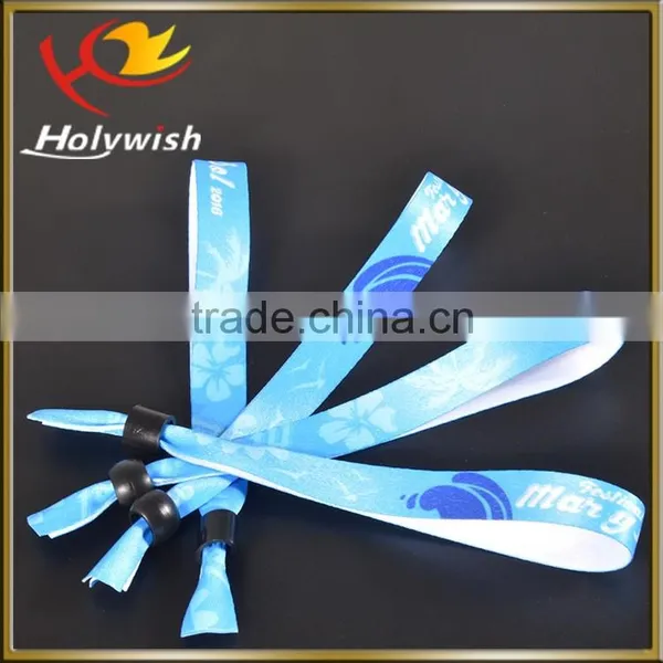 Custom Printing Ribbon Wristbands With One Time Use Plastic Lock