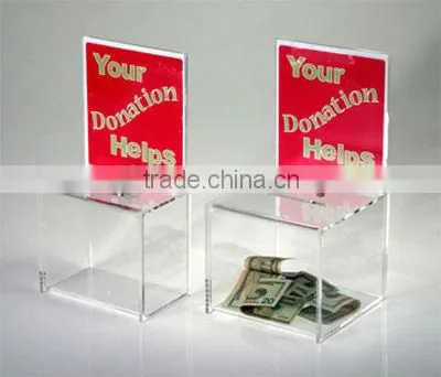 Various Sizes Acrylic Donation Box With Lock photo-3