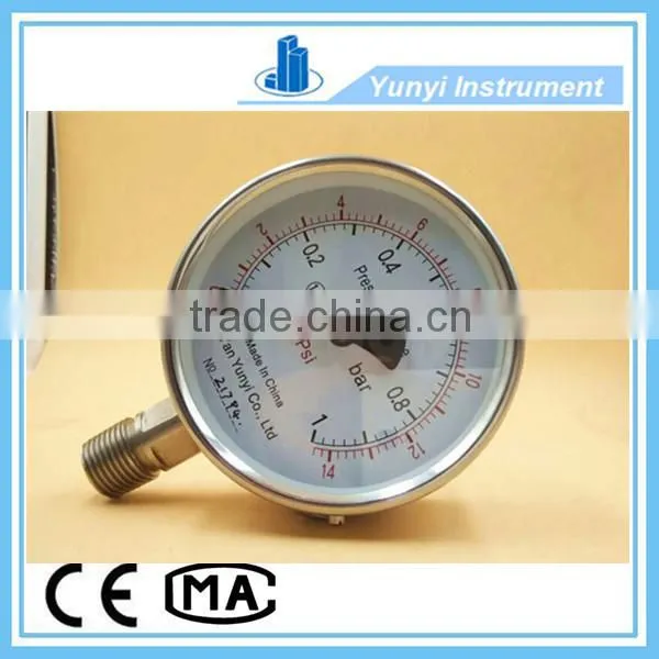 SS316 Double Scale Pressure Gauge kg and Psi photo-2