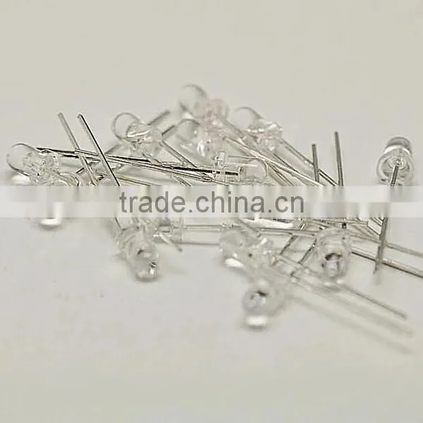 Red LED Diode 3MM Round With Domed Top Light Emitting Diode ( Lens Color Water Clear )