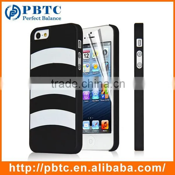 Set Screen Protector And Case For Iphone 5 , Hard Plastic Colorful Stripes Protective Cover Case photo-6