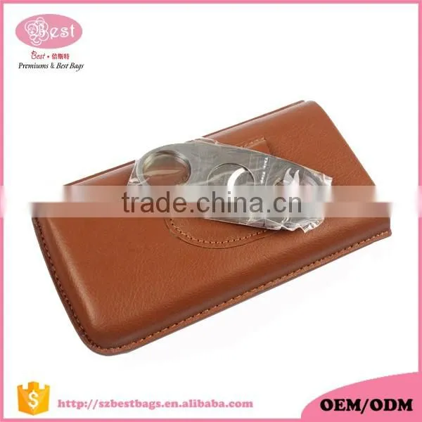 Travel Spanish Cedar Veneer Leather Cigar Case photo-3