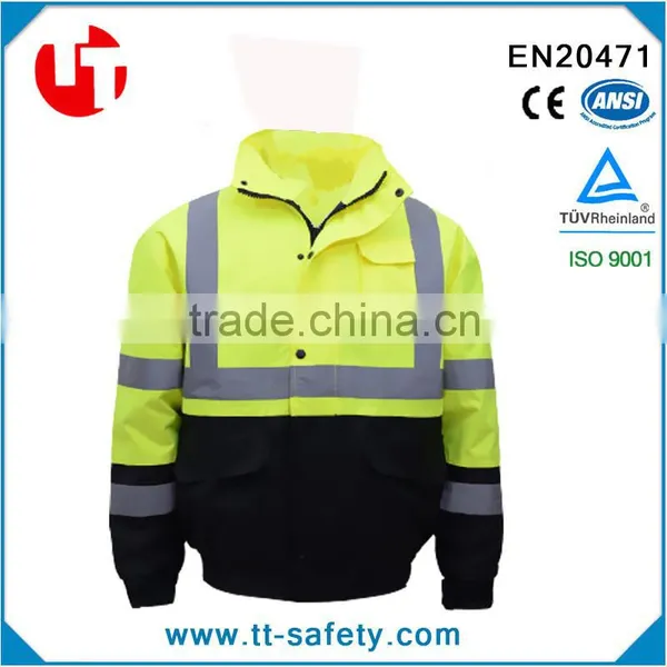 Yellow High Visibility Reflective Warm Windproof Waterproof Winter Riding Jacket