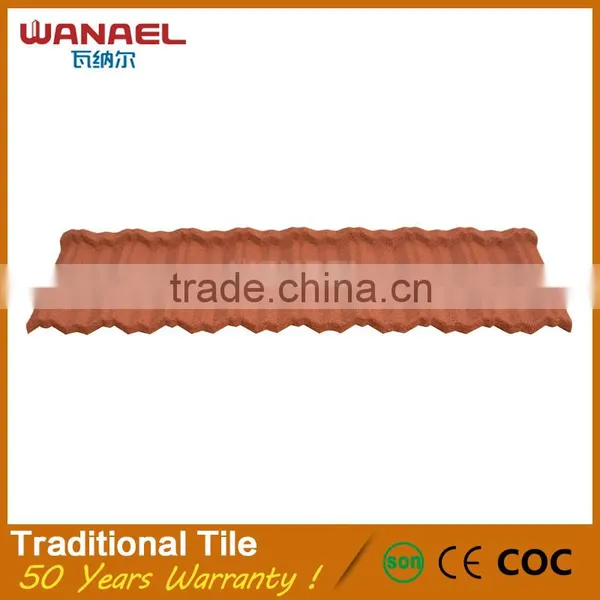 Wanael Aluminum-zinc Layer Reliable Performance Light Weight Color Steel Roof Tile