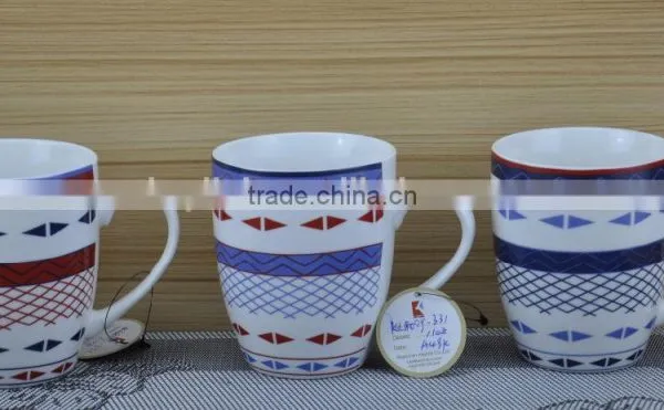 11OZ Flower Design With Colorful Decal Print Tea Cups, Shiny Surface Porcelain Mug, KL5016-335 photo-3