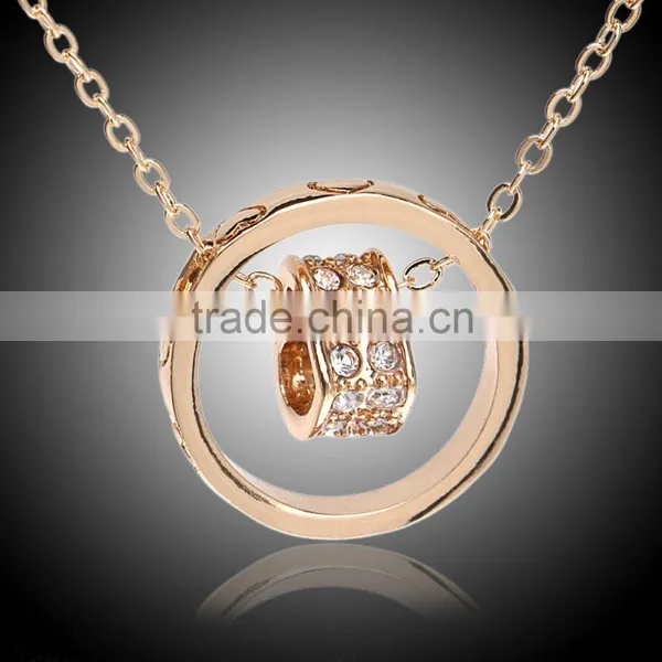 Fashion Jewelry 2015 18k Gold Plated Made With Austrian Crystal Alloy Rhinestone Heart Pendent Chain Necklace photo-3