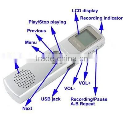 Support Password Locking Telephone Recording Digital Voice Recorder MP3 Player Dictaphone photo-3