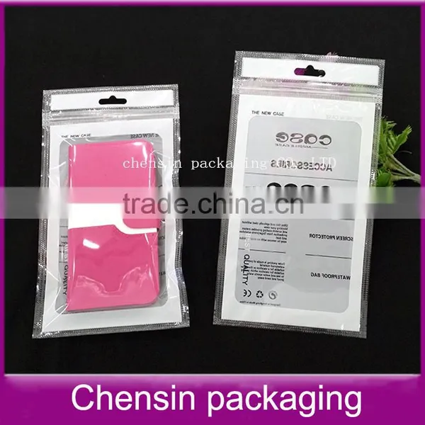 White Printing Plastic Packaging for Leather Case/phone Case Packaging Bag Within Zipper/rotogravure Printing Packaging