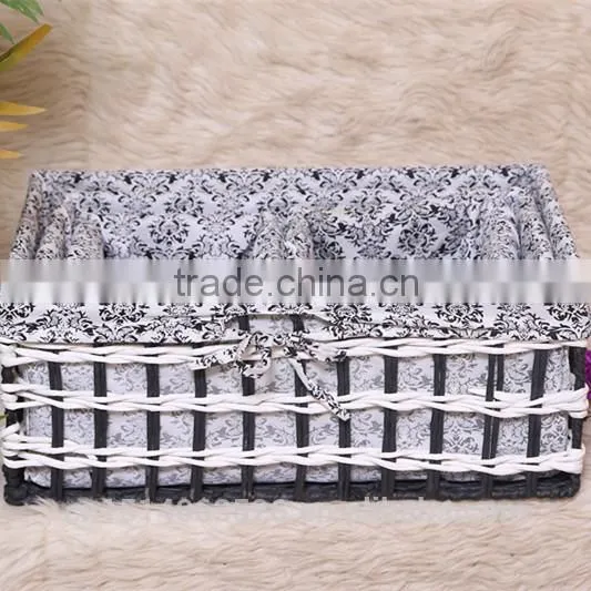 Set of 4 Paper Rope Weaved Storage Baskets