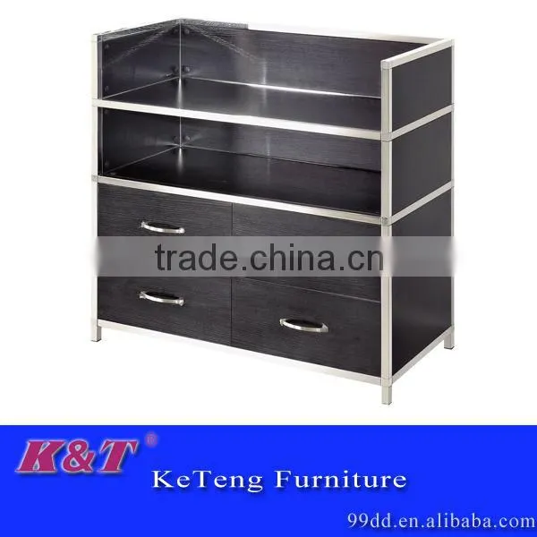 Simple Style Stainless Steel Wooden Night Table