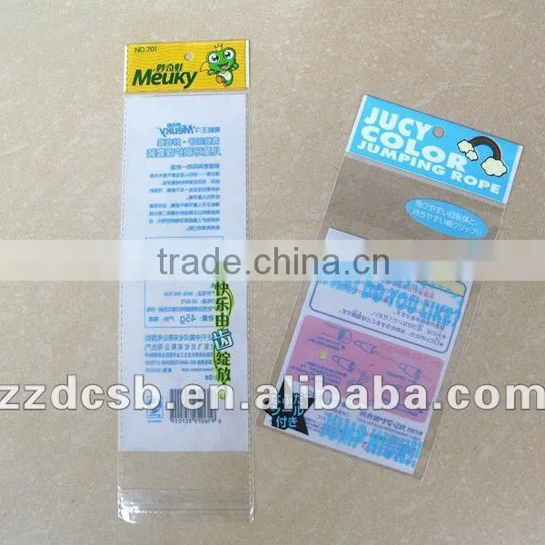 Laminated opp and cpp header bag with artwork printed