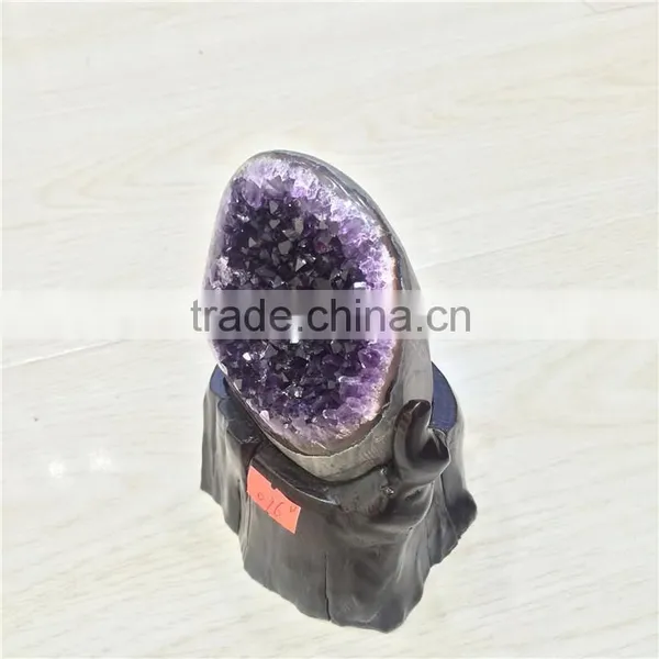 Natural Rock Amethyst Uruguay Small Geode Cluster Crystal Ornaments For Sale photo-5