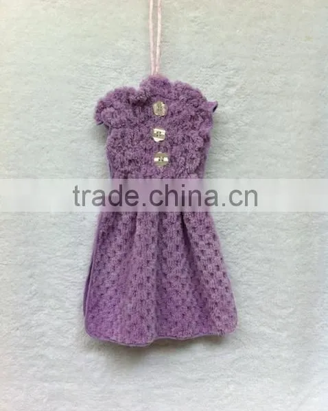 Blue Honeycomb Fabric Patent Lovely Hanging Hand Towel photo-6