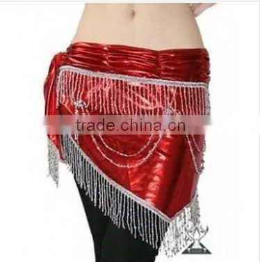 Wuchieal Golden and Silver Beaded and Tassel Belly Dance Hip Scarf QC0441 photo-5