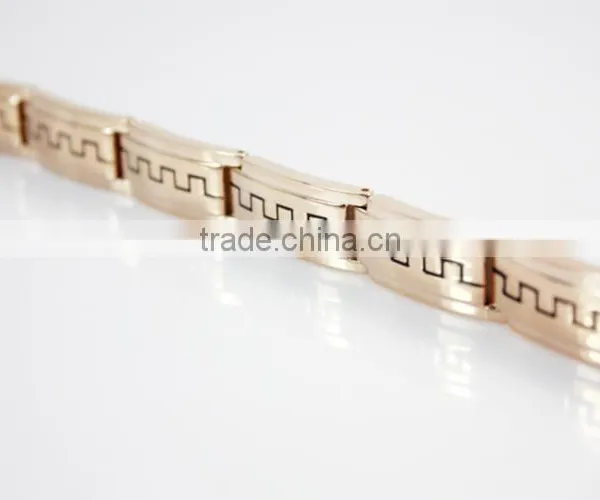 Gold Silver Plating Stainless Steel Health Bio Magnetic Bracelet 4 in 1 Bio Energy Bracelet photo-3