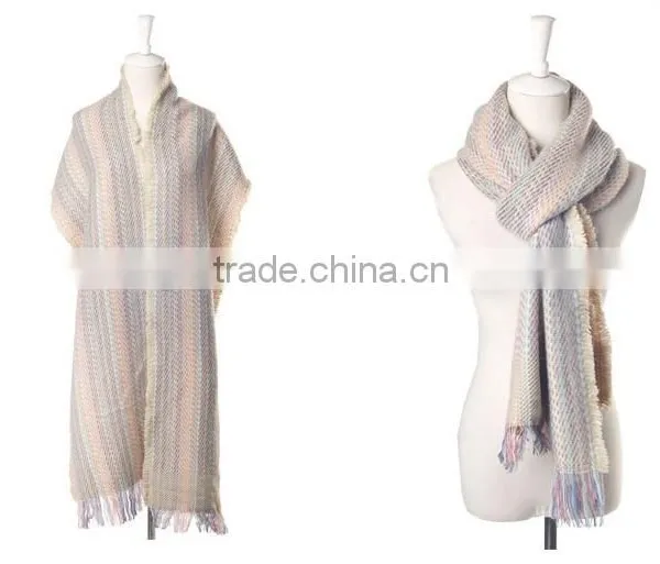 Winter Popular Women Long Cashmere Wool Blend Soft Warm Wrap Shawl Tassel Scarf