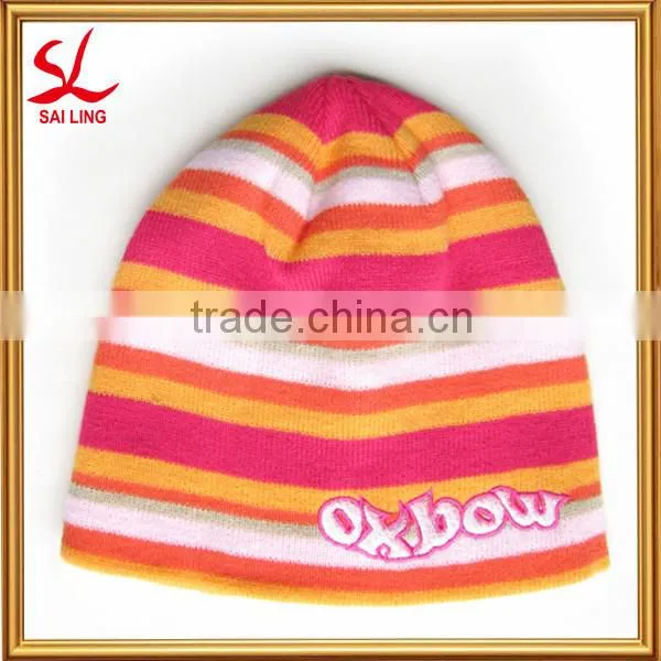 100 Acrylic Knitted Beanie Hat Custom Embroidery Winter Warm Kid's Beanie Hat