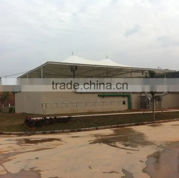 PVC Tensile Fabric Architecture Canopy for Various Sewage Pool With High Strength Tension Roof System in Typhoon Area photo-6
