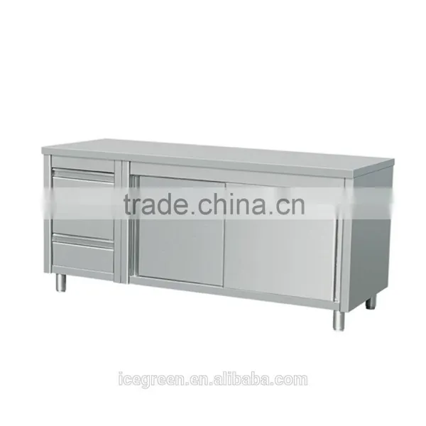 Stainless Steel Work Table With Cabinet and Drawers photo-2