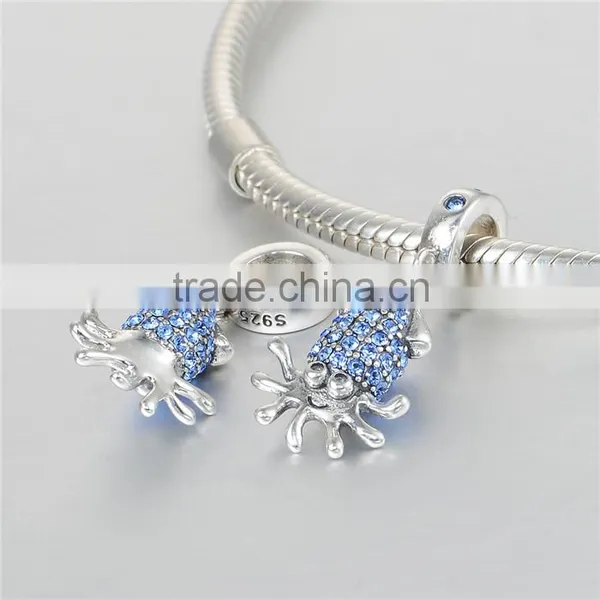 2016 Fashion Inkfish Sea Animal Pendants With Blue Rhinestones photo-2