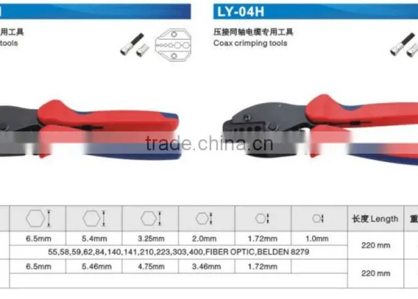 LY-04H RG58, RG59 Coaxial Cable Crimping Tool Hex Crimping Plier photo-4