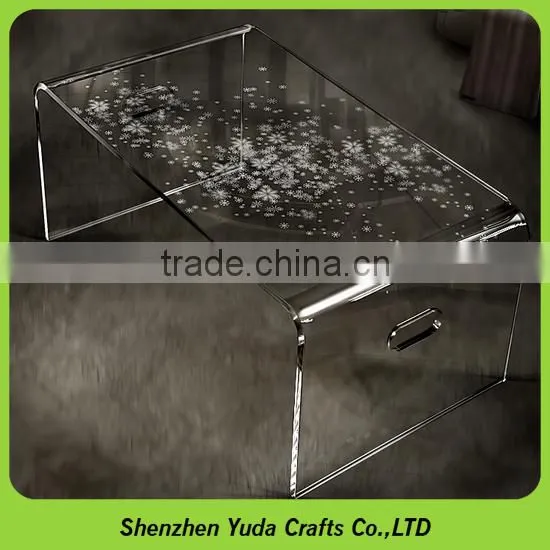 OEM Portable Side Table Clear Acrylic Handles Table
