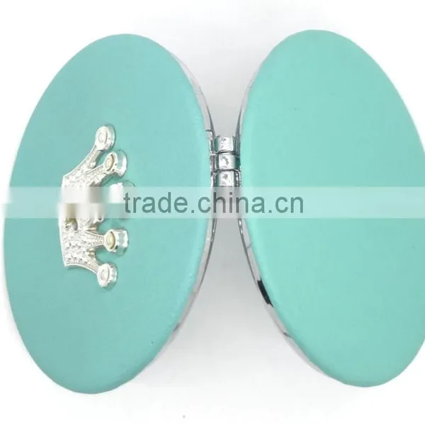 Homestar Customized Crown PU Compact Mirror With Magnet Closure With Compact Miror photo-3