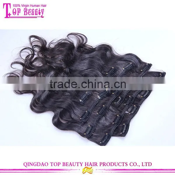 Unprocessed Hair Extension Clip in 200grams, Cheap Body Wave Human Hair Clip in Extensions photo-4
